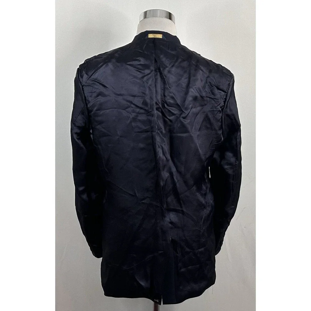 Brooks Brothers 346 42L Stretch Sport Coat Wool blend Navy Blue Two Button - Picture 8 of 8